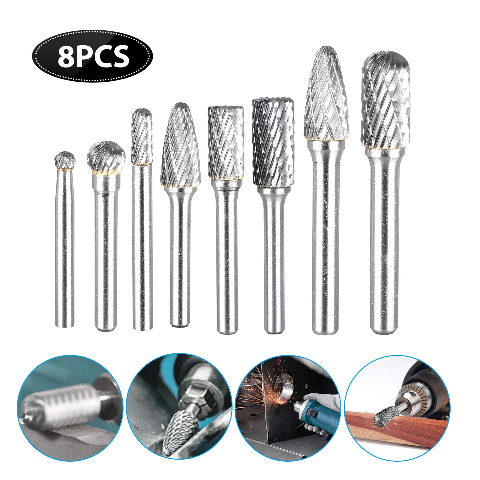 Set Tungsten Carbide Rotary Burr Cutter 10pcs/kit Tool CNC Engine Durable New 