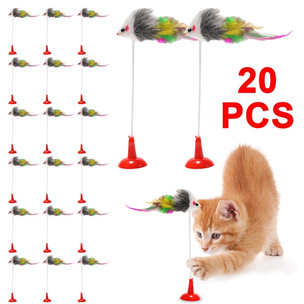 Juguete para Gatos Con Ventosa Ratón Falso Gatitos Interactivos