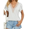 thumbnail image 2 of Liacowi Women Short Sleeve T Shirts V Neck Summer Shirts Basic Casual Loose Tee Tops, 2 of 9