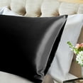thumbnail image 4 of PiccoCasa 1Pc Soft Silky Satin Long Pillowcases for Bedding 20"x54" Black, 4 of 8