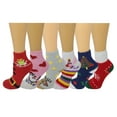 thumbnail image 3 of 6 Pairs Kids Girls Cozy Fuzzy Christmas Gripper Anti Skid Slipper Socks, 3 of 5