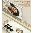 thumbnail image 5 of Dteck for Samsung Galaxy S24 Ultra Case with Screen Protector, Built-in 360° Rotation Ring Holder Magnetic Stand, Luxury Shiny Plating Edge Shockproof Electroplated Protective Cover,White, 5 of 6