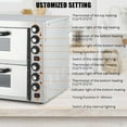 thumbnail image 5 of Accreate Pizza Oven Indoor Electric Countertop Commercial Pizza Maker, Stainless Steel Pizza Cooker Machine with Pizza Stone, Adjustable Timer/Temp, for Home Kitchen, Food Truck, 5 of 7