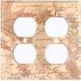 thumbnail image 3 of Metal Light Switch Plate Outlet Cover (Beige Leaf Letter DamaskLET006), 3 of 13