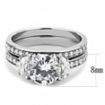 thumbnail image 2 of Women's Stainless Steel High polished CZ Clear 4.80(g) Engagement Ring, 2 of 2