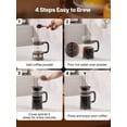 thumbnail image 7 of French Press Coffee Maker, 34 Ounce 1 Liter Borosilicate Glass Coffee Press Tea Maker With Stainless Steel Filter, Large Glass French Presses Cold Brew For Camping Travel Home Kitchen, Silver, 7 of 7