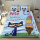 thumbnail image 1 of Pete el Gato Conjunto de sábanas temático, trío de piezas, cómodo y amigable con la piel, diseño único, regalo de decoración para el hogar para familiares, amigos y fans,173cm *218cm, 1 of 6
