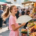 thumbnail image 3 of Paper Fans Set for Home and Dance—Elegant Handheld Folding Fans for Room and Summer Accessories Cherry Design, 3 of 4