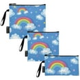 thumbnail image 2 of Haosy 3 Pack Reusable Ziploc Bags BPA Free Healthy Food Storage Bag Leakproof Sandwich Snack Freezer Bags Cute Rainbow and Cloud, 2 of 7