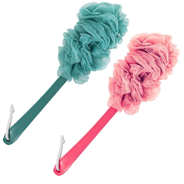 Cepillo exfoliante para la espalda Evmliy, 2 unidades, con esponja de lufa para la ducha