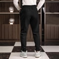 thumbnail image 5 of Pantalones deportivos de invierno para hombre, de longitud completa, lisos, con cordón ajustable, de forro polar grueso, para correr al aire libre, cálidos, de poliéster, 5 of 5