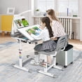 thumbnail image 4 of Costway Kids Desk and Chair Set Height Adjustable Children School Study Desk w/LED Light for Boys & Girls, 4 of 7