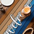 thumbnail image 3 of Table Runners 70 Inches Long Dress Scarves, Blue Brown Wooden Grain Farmhouse Coffee/Dining/Kitchen Table Decor, Holiday Table Runner, Farmhouse Gradient Wood Stripes 13x70 Inch, 3 of 9