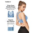 thumbnail image 3 of Sujetador deportivo Yvette High Impact, espalda cruzada, azul, talla M, 3 of 9
