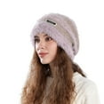 thumbnail image 3 of PureCasa Winter Faux Fur Slouchy Beanie Hat for Women Warm Knit Stretch Cuffed Skull Cap Knitted Woolen Hat for Women, 3 of 3