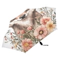 thumbnail image 2 of Wolf with Flowers Leaves Watercolor All Weather Umbrella Triple Folding Parasol 6 Ribs UV Protection Portable, 2 of 8