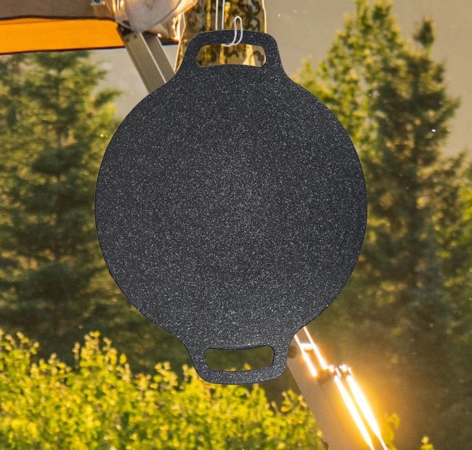 5 Pcs Cast Iron Griddle Pan - Large Multi-Purpose Grill for BBQ, Steak & Pancakes - Non-Stick Cooking Surface with Detachable Legs - Works on Gas, Electric & Campfire - Outdoor & I