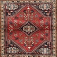 thumbnail image 1 of Ahgly Company Indoor Square Traditional Dark Almond Brown Persian Area Rugs, 4' Square, 1 of 6