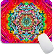 Hokafenle Colorful Mandala Floral Square Mouse Pad,Custom Waterproof&Anti-Slip Rubber Base Gaming Mouse Mat,Mousepad