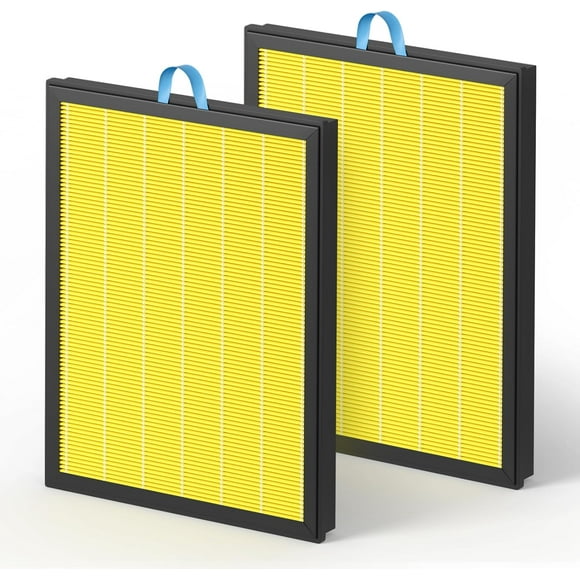 Fil-fresh Lot de 2 Filtres de Remplacement Vital 100S pour Soins des Animaux, Compatibles avec le Purificateur d'Air LEVOIT Vital 100S, 3-en-1 H13 True HEPA et Charbon Activé, Remplacer Vital 100S-RF-PA, Jaune