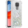 thumbnail image 3 of case for Motorola Moto G Play 2021 Case,Creativity Clear Quicksand Glitter Flowing Liquid Floating Soft TPU Case w/Stand Bling Diamond Sparkle Phone Cover for Motorola Moto G Play 2021  Silver, 3 of 13