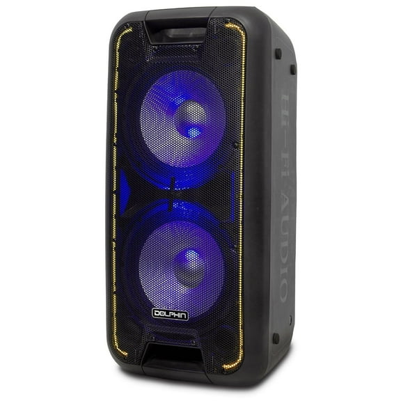 Dolphin SP-210RBT Portable Bluetooth Party Speaker on Wheels with Lights, 10" PartyBox