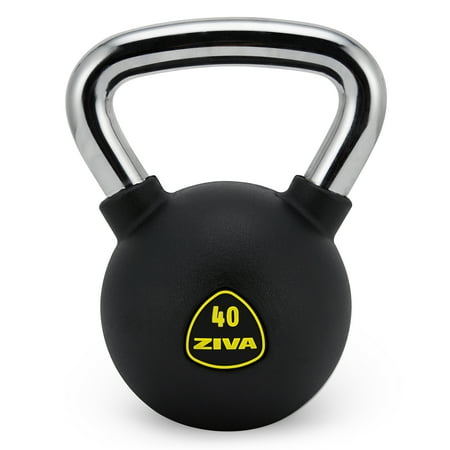 UPC: 4895202573102 | ZIVA RPU Solid Cast Steel Kettlebell Weight – Premium Hard Wearing Rubber Urethane Coating – Core and Strength Training Exercise Workout – 40 lbs.