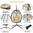 uhomepro Resin Wicker Hanging Egg Chair with Cushion and Stand, UV