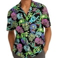 thumbnail image 5 of Funny Halloween Zombie Hawaiian Shirt For Men Colorful Skull Mens Hawaiian Shirts Short Sleeve Button Down Shirt Men TO1, 5 of 7