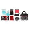 J.L. Childress Black and Red Floral Diapering and Feeding Accessories