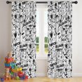 thumbnail image 5 of Blackout Kids Curtains,Halloween Doodle Pattern Childrens Insulated Curtains Set Of 2,Bedroom Essentials,Toddler Room Decor 42"x84", 5 of 5