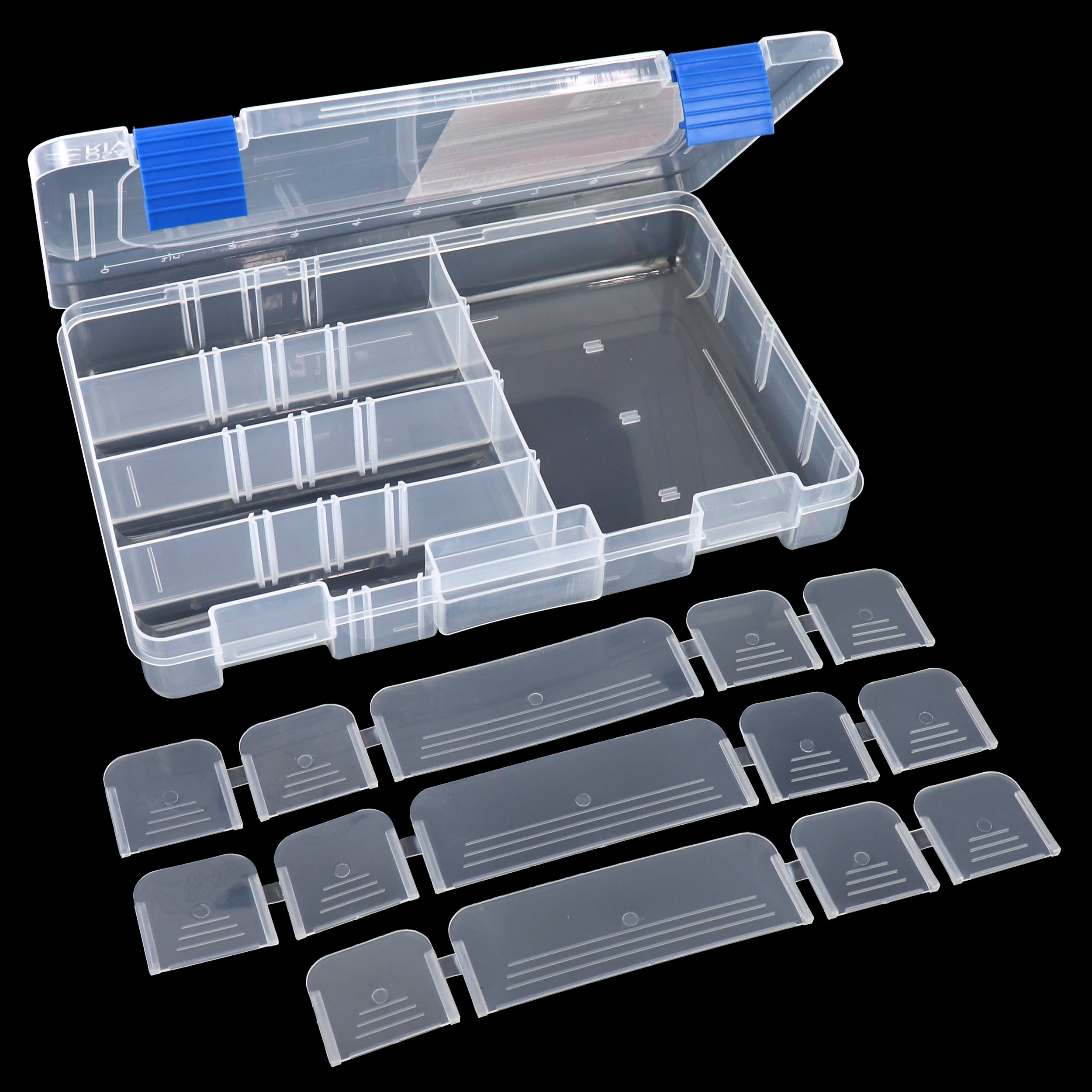 Osage River Medium Tackle Box Organizer, Clear Plastic Fishing Tackle Storage Tray with Adjustable Dividers, 1 Pack