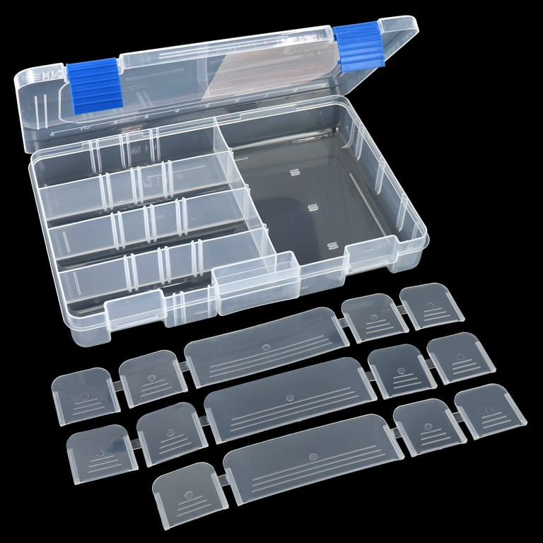 Tackle Box Fishing Tackle Box Organizer Storage, Clear Fishing Box  Organizer with Movable Tray, Plastic Waterproof Compartment Organizer Box  for