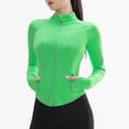 thumbnail image 4 of Chaqueta deportiva para mujer, ropa deportiva para correr, yoga, fitness, cuello redondo, ropa deportiva ajustada, camisa de fitness de secado rápido superelástica, 4 of 5