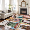 thumbnail image 3 of Puerto Rico Large Area Rugs for Bedroom Living Room, Soft Non Slip Carpet Bedside Rug, Vintage Boho Style Door Gates Rectangular Floor Cover Kitchen Accent Rug 8'x10' for Dining Room/Office, 3 of 9