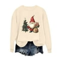 thumbnail image 6 of Makaor Holiday Sweatshirts Womens Christmas Crew Neck Tops Santa Graphic Long Sleeve Pullover Tees Fleece Cute Fall Winter Clothes, 6 of 6