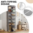 thumbnail image 6 of Hassch Rotating Shoe Rack Tower, 72.44" Vertical Spinning Shoe Display Lazy Susan Closet Organization, Revolving Storage Round Carousel for Handbags/Shoes (Gray), 6 of 10