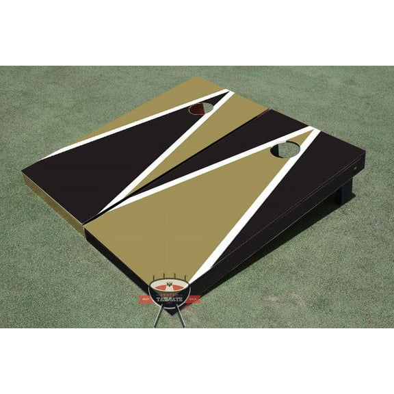 Gold and Black Alternating Triangle Cornhole Boards