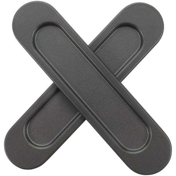2 Pcs Recessed Door Handles Sliding Door Handle Door Pulls 14.5X3.4X0.5CM Grey