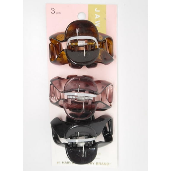 Scunci Hair Accessories Basics Jaw Clips - Assorted Neutral - 3pcs