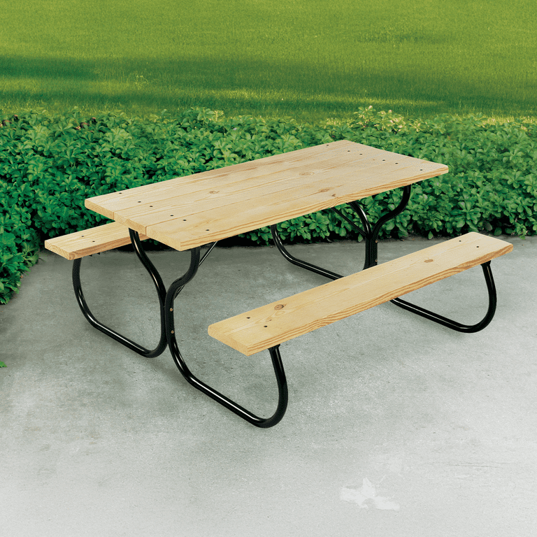 Jack-Post DIY Outdoor Wooden Patio Picnic Table Frame - Black