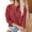 Red, variant on Babysbule Womens Long Sleeve Tops Women's Casual Solid Color Buttons Long Sleeve V-Neck Loose Shirt Blouse Top