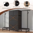 Romorgniz Black Dresser with Hanging Rack Fabric Dresser for Bedroom ...
