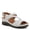 WHITE, variant on Women's GRIGGS Hook and Loop Backstrap Wedge Sandals - High-Quality Leather, Adjustable Fit, Made in Turkey