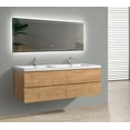 thumbnail image 5 of Alma 84 Inch Natural Oak Wall Mount Vanity With A integrated Sink, 5 of 5