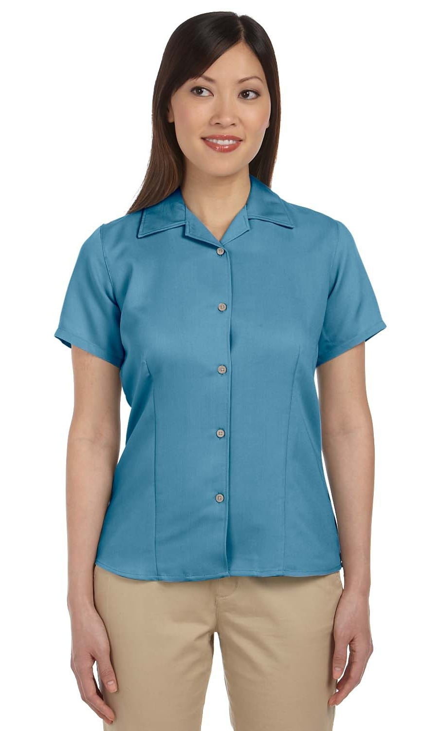 XL Harriton Ladies Bahama Cord Camp Shirt Creme
