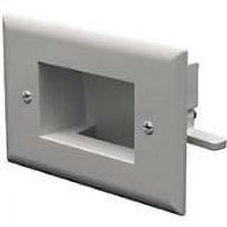 Datacomm Electronics 45-0009-WH Easy-Mount Slim-Fit Recessed Low-Voltage Cable Plate, White