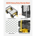 thumbnail image 3 of 500 Lbs Steel Garden Cart, Heavy Duty Pullable Cart with Wheels for Garden, Metal Yard Utility Wagon with 10" All Terrain Tires, Removable Mesh Sides and 180° Rotating Handle, 3 of 8