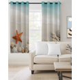thumbnail image 2 of Summer Oceans Beaches Blackout Curtains for Bedroom Living Room Darkening Curtains 54 Inch Long Sea Waves Starfish Shells Coastal Short Curtain for Small Window Treatment Grommet Drapes 52"x54"x2, 2 of 9