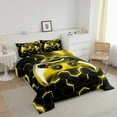 thumbnail image 2 of Erosebridal Gold Gamer Console Comforter Set Twin Gaming Room Decor, 3D Gaming Controller Geometric Honeycomb Bedding Soft Microfiber Duvet Set with 1 Pillowcase, 2 of 5